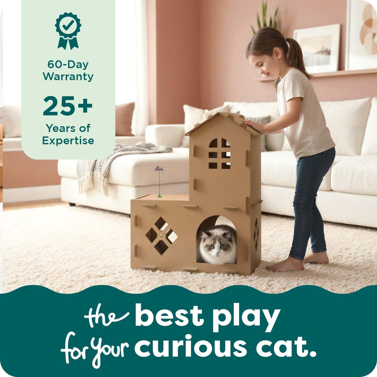 FurHaven Townhouse Multi-Level Cardboard Cat House