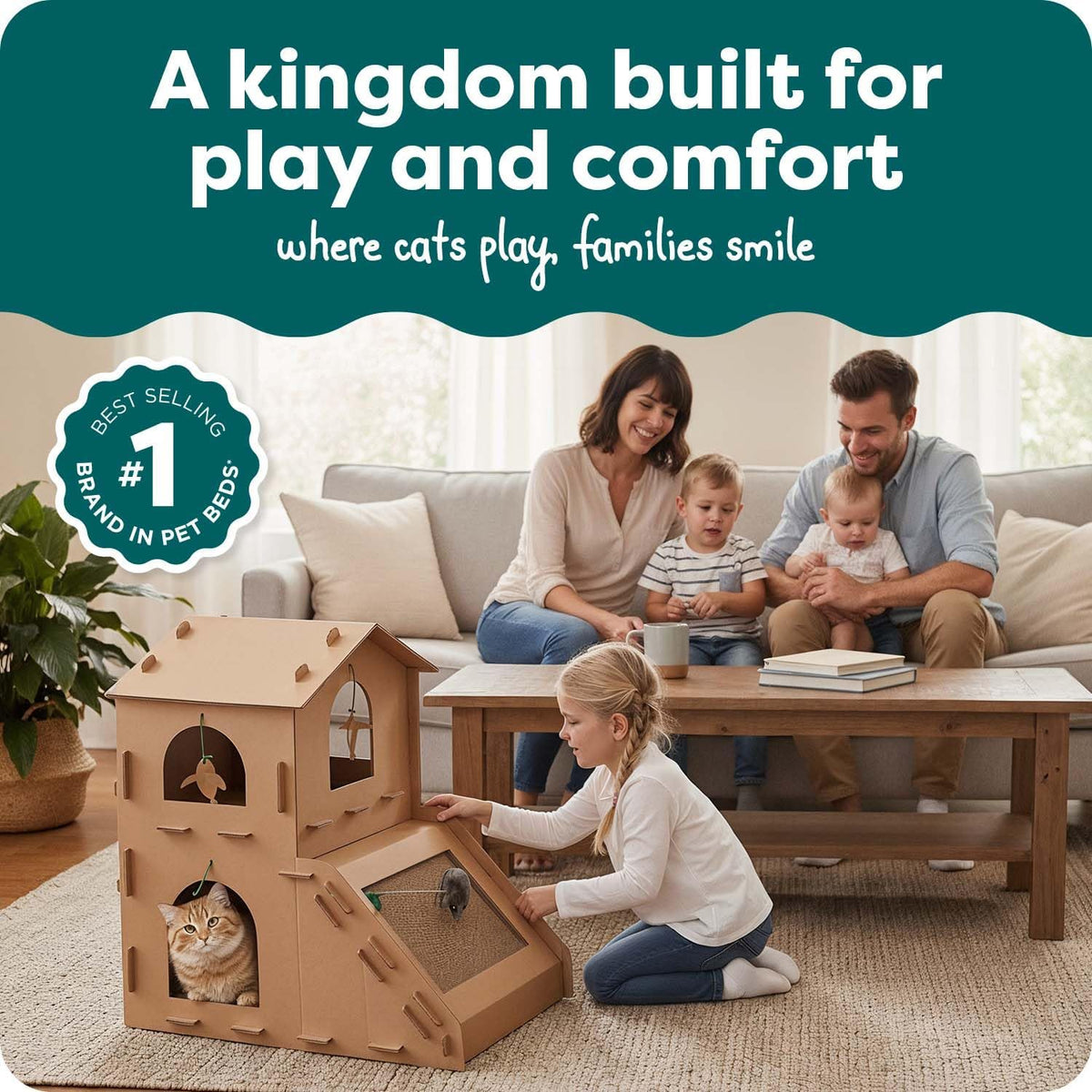 FurHaven Townhouse Multi-Level Cardboard Cat House