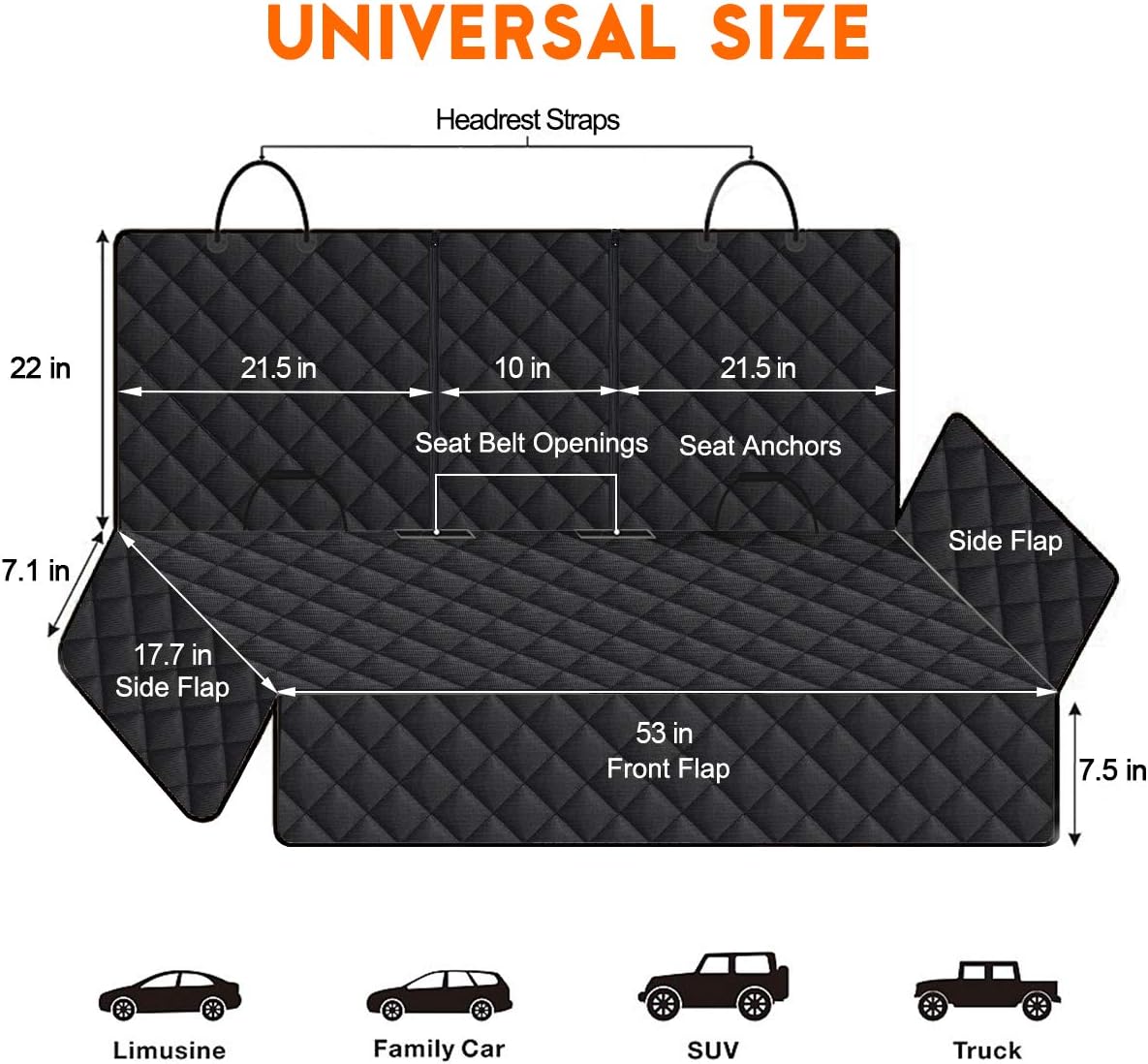 Yuntec Dog Car Seat Cover – Black