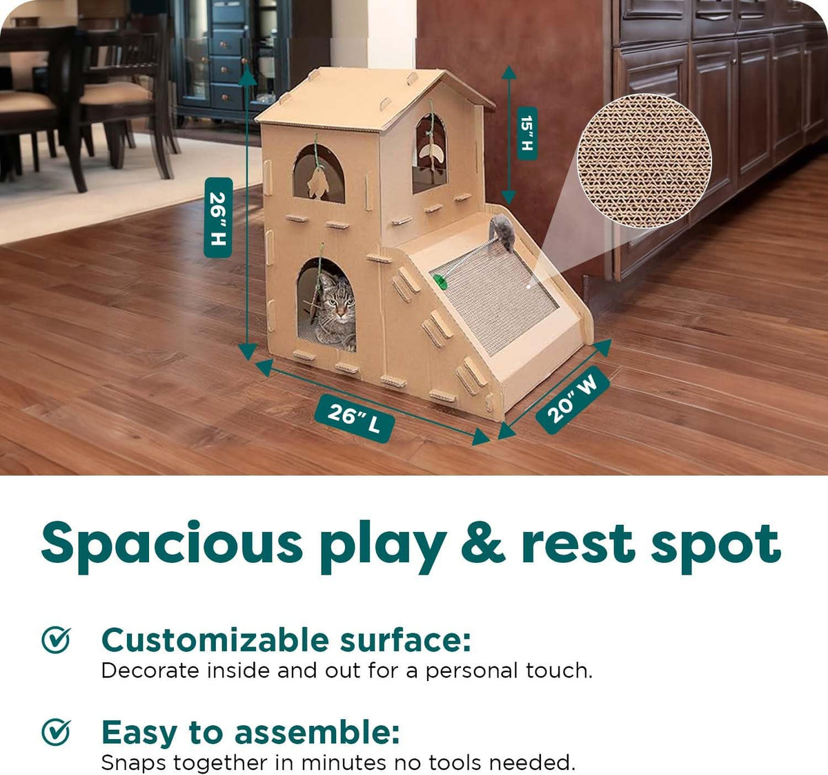 FurHaven Townhouse Multi-Level Cardboard Cat House