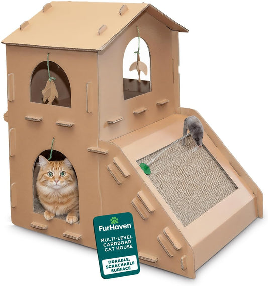 FurHaven Townhouse Multi-Level Cardboard Cat House