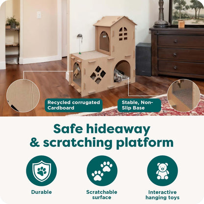 FurHaven Townhouse Multi-Level Cardboard Cat House